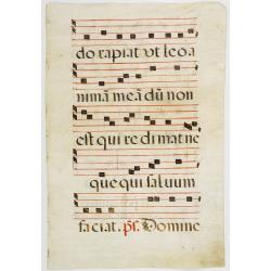 Leaf of manuscript music from an Antiphoner.