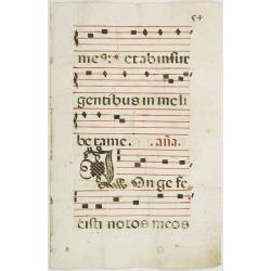 Leaf of manuscript music from an Antiphoner.