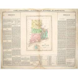 Carte Géographique, statistique et historique du Rhode Island.