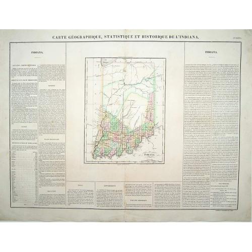 Old map image download for Carte Géographique .. Indiana.