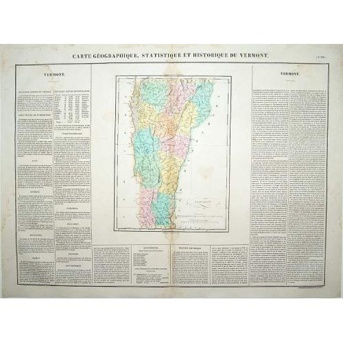 Old map image download for Carte Géographique .. Vermont.