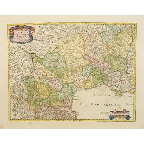 Old map image download for Gouvernement General du Languedoc, divise en ses ..