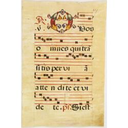 Leaf of manuscript music from an Antiphoner.