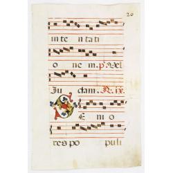 Leaf of manuscript music from an Antiphoner.