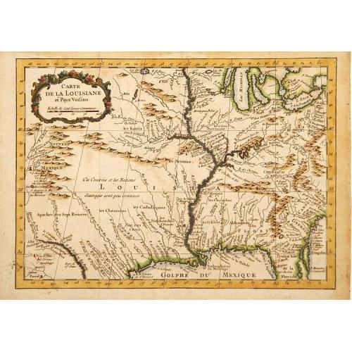 Carte de la Louisiane et Pays Voisins.
