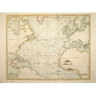 Old, Antique map image download for A Chart of the Atlantic Ocean. 1 sheet.