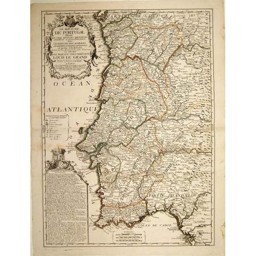 Old map image download for Le Royaume de Portugal divisé en cinq grandes provinces. . .