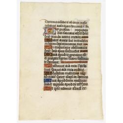 Leaf on vellum from a manuscript Book of Hours.