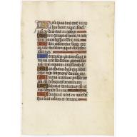 Leaf on vellum from a manuscript Book of Hours.