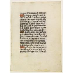 Leaf on vellum from a manuscript Book of Hours.