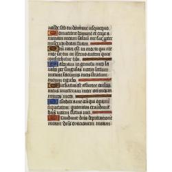 Leaf on vellum from a manuscript Book of Hours.