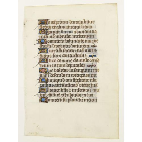 Old map image download for Leaf on vellum from a manuscript Book of Hours.
