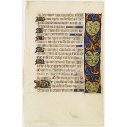 Leaf on vellum from a manuscript Book of Hours.