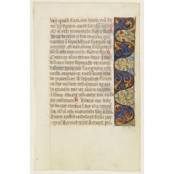 Leaf on vellum from a manuscript Book of Hours.