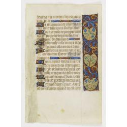 Leaf on vellum from a manuscript Book of Hours.