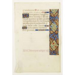 Leaf on vellum from a manuscript Book of Hours.