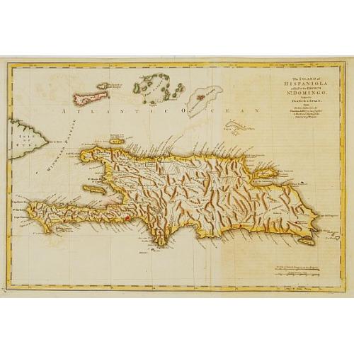 Old map image download for The island of Hispaniola called by the French St.Domingo..