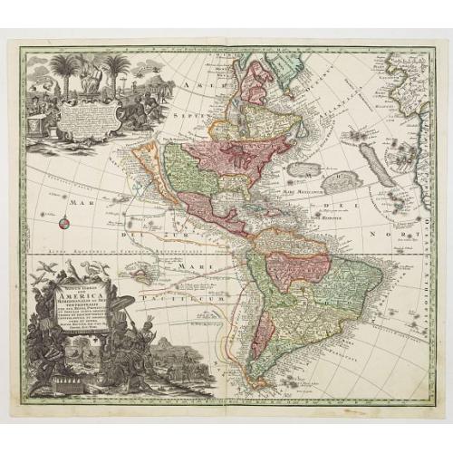 Old map image download for Novus Orbis sive America Meridionalis et Septentrionalis..