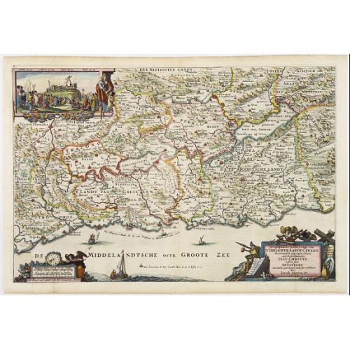 Old map image download for Geographische beschrijvinge van 'T Beloofde-Landt Canaan..