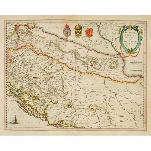 Old map image download for Sclavonia, Croatia cum Dalmatiae Parte.