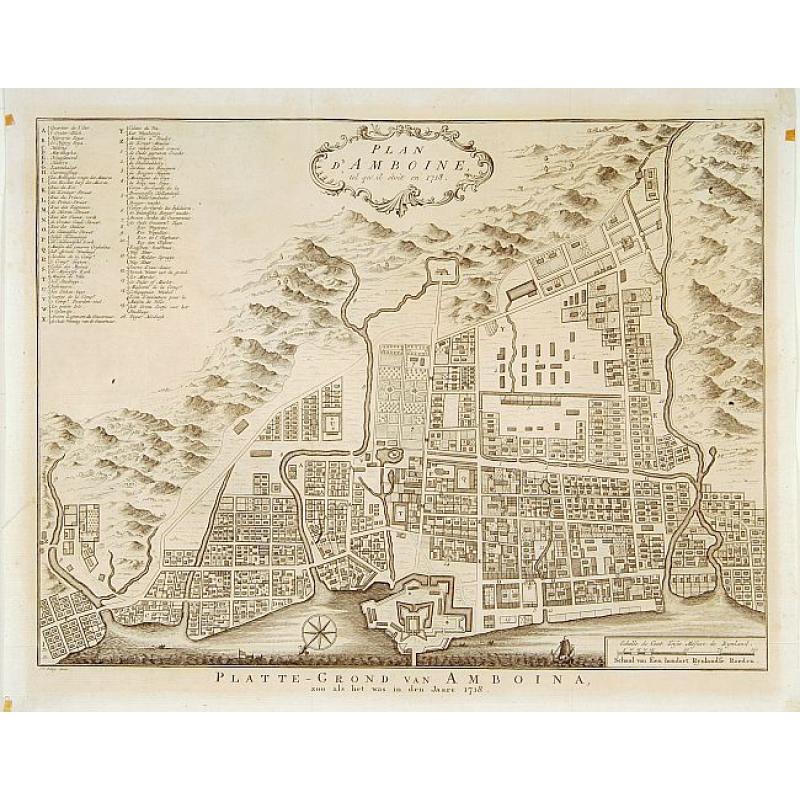 Plan d'Amboine tel qu'il &eacute;toit en 1718.