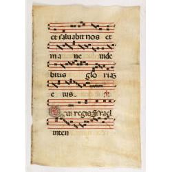 Leaf on vellum from an antiphonary.