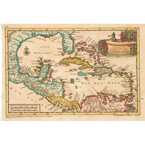 Old map image download for Iukatan en vaste kusten van Nieuw Spanje..