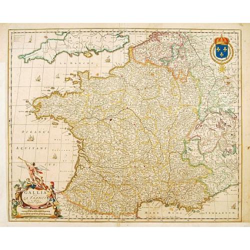 Old map image download for GALLIA Vulgo LA FRANCE, ex officina Nicolai Visscher.