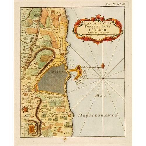 Old map image download for Plan de la Ville Fort et Port d'Alger.