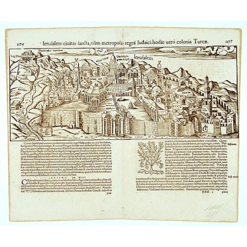 Old map image download for Ierusalem civitas..