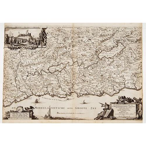 Old map image download for Geographische beschrijvinge van 'T Beloofde-Landt Canaan..