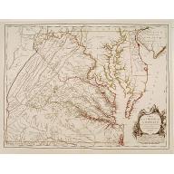 Old, Antique map image download for Carte de la Virginie et du Maryland..