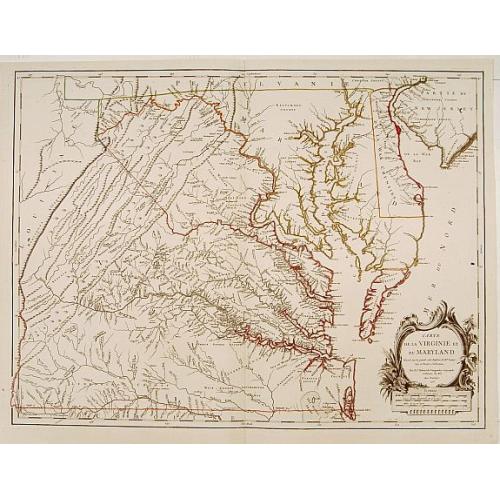 Old map image download for Carte de la Virginie et du Maryland..