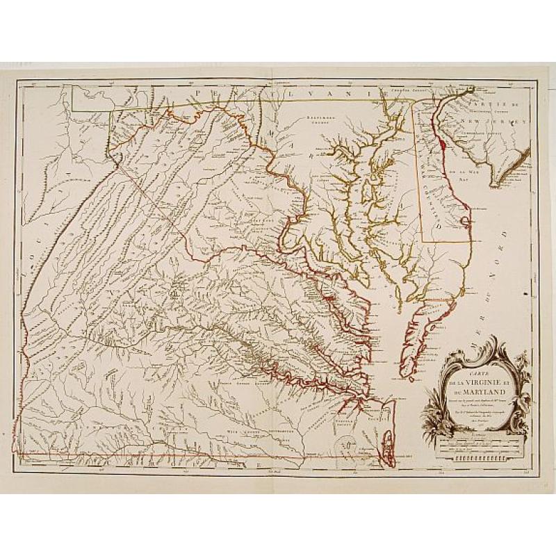 Carte de la Virginie et du Maryland..