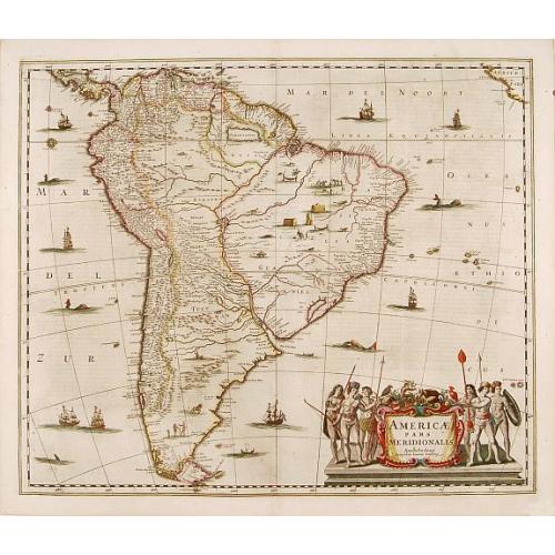 Old map image download for Americae pars meridionalis.