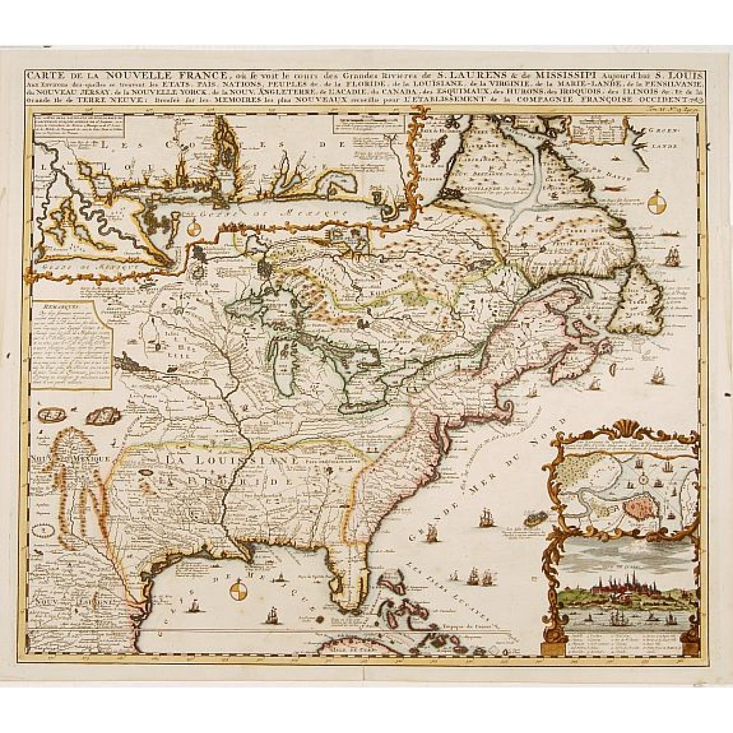 Carte de la Nouvelle France, ou se voi le cours. . .