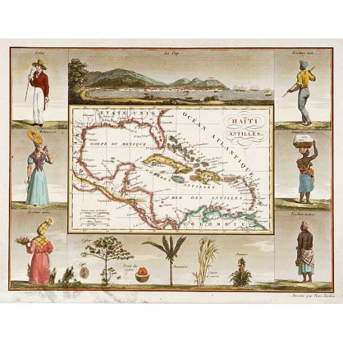 Old map image download for Haïti Antilles.