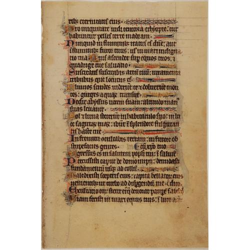 Leaf in manuscript on vellum, in Latin.