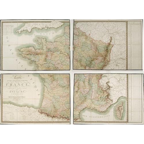 Old map image download for Carte physique, administrative et routiere de la France..