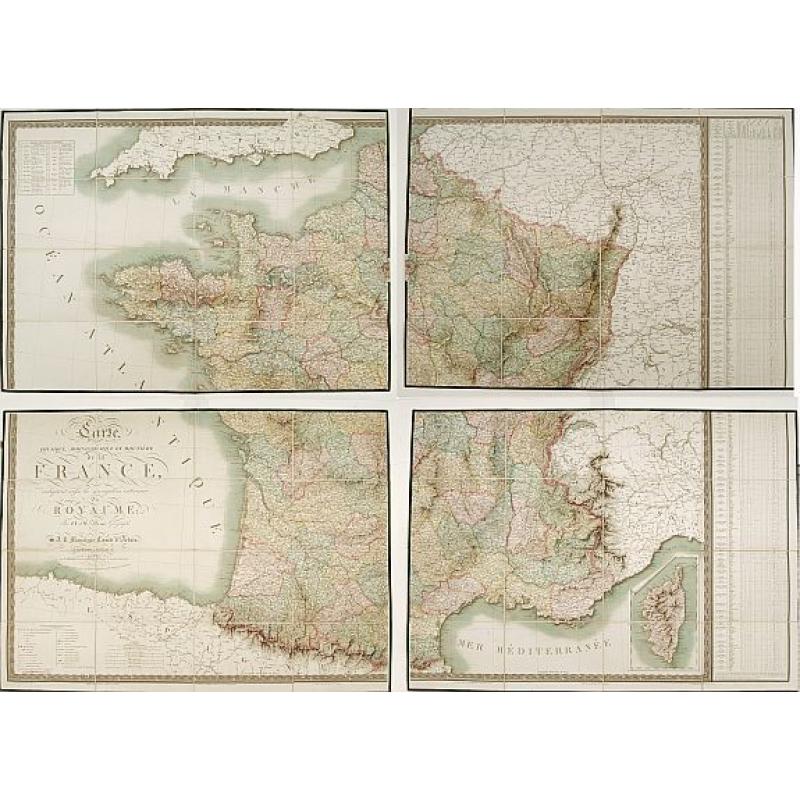 Carte physique, administrative et routiere de la France..