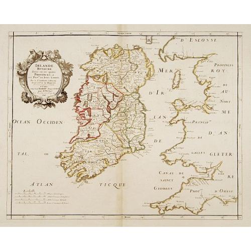 Old map image download for Irlande Royaume divis&eacute; en ses quatre Provinces..