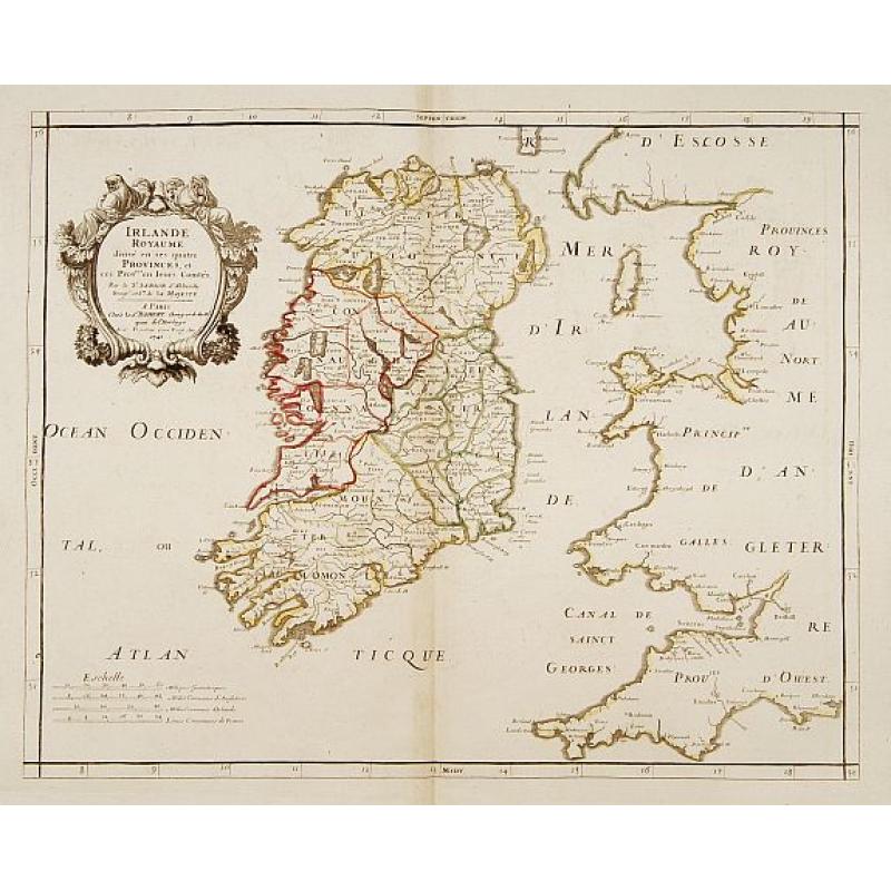 Irlande Royaume divis&eacute; en ses quatre Provinces..