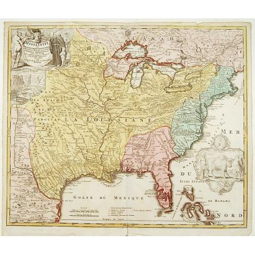 Old map image download for Amplissimae Regionis Mississipi,.. Provinciae Ludovicianae