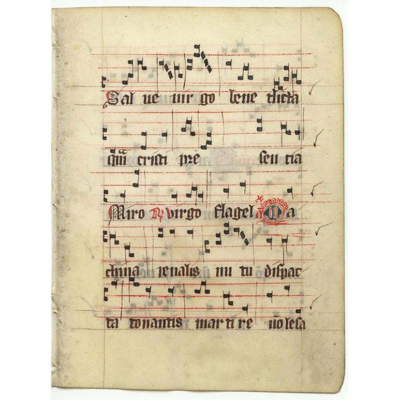 Leaf on vellum from an antiphonary.