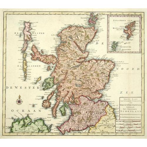 Old map image download for Nieuwe Kaart Van't Noorder Gedeelte van Groot Britannie..