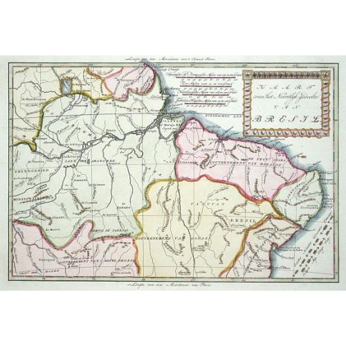 Old map image download for Kaart van het Noordlijk gedeelte van Bresil.