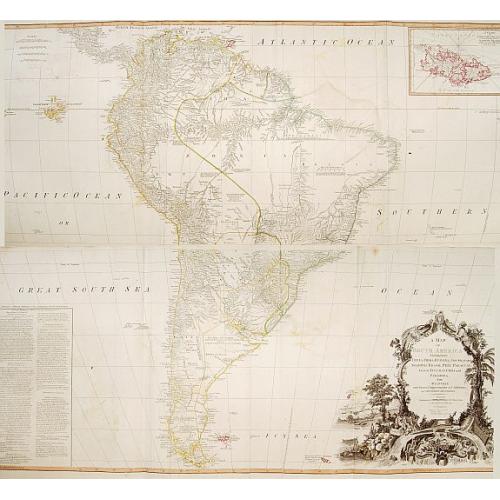 Old map image download for A map of South America containing Terra-Firma.. Brasil.. Patagonia..