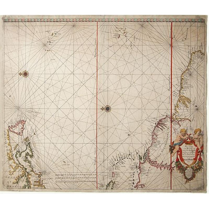 Pascaerte van Brazil en NieuNederlandt van Cuorvo en Flores tot de Barbados..