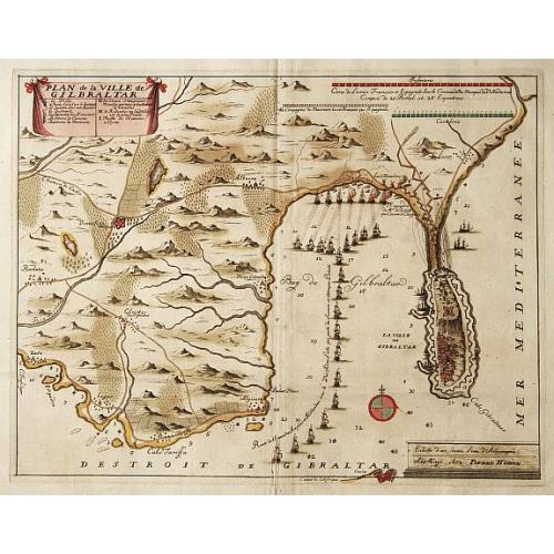 Old map image download for Plan de la ville de Gibraltar.