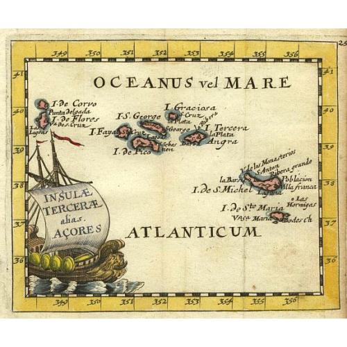 Old map image download for Insula Tercerae alias Acores.